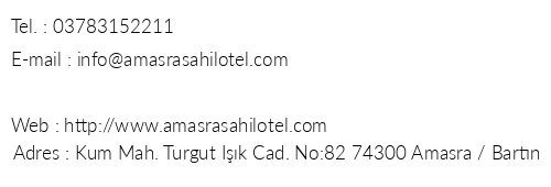 Amasra Sahil Otel telefon numaralar, faks, e-mail, posta adresi ve iletiim bilgileri